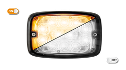 [R6-CLOR] Flitser | LED | 12 LEDs | 12-24V | transparante lens | oranje 