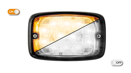 [R6-CLOR] LED Flasher | 12 LEDs | 12-24V | clear lens |amber 