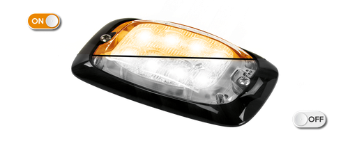 [R4-CLOR] Lampeggiatore a LED | 8 LEDs | 12-24V | lente trasparente | ambra 