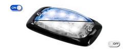 [R4-CLBL] Flasher | LED | 8 LEDs | 12-24V | clear lens | blue 