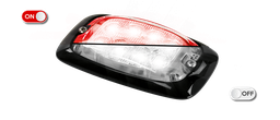 [R4-CLRO] Feu flash | LED | 8 LEDs | 12-24V | lentille transparente | rouge