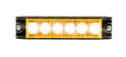 [ID6-OR] Feu flash | LED | 6 LEDs | 12-24V | lentille transparente/LEDs oranges