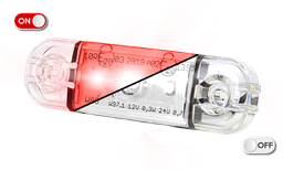 [201-DV-CLRO] Feu d'encombrement LED | 3 LEDs | 12-24V | rouge