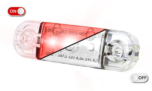 [201-DV-CLRO] LED-Markierungsleuchte | 3 LEDs | 12-24V | rot