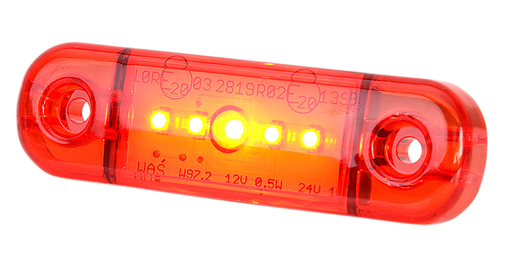 [201-DV-RO-5LED] Feu d'encombrement LED | 5 LEDs | 12-24V | rouge