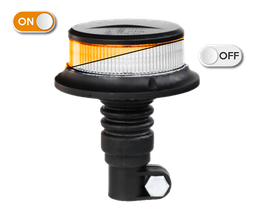 [500F-DV-CLOR] Flitslicht | LED | flexibele buisbevestiging | 12-24V | transparante lens | oranje