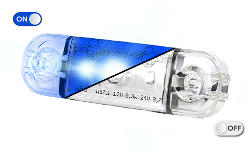 [201-DV-CLBL] LED markeerverlichting |  3 LEDs | 12-24V | blauw