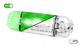[201-DV-CLGR] Feu d'encombrement LED |  3 LEDs | 12-24V | vert
