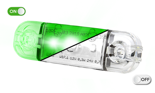 [201-DV-CLGR] LED markeerverlichting | 3 LEDs | 12-24V | groen