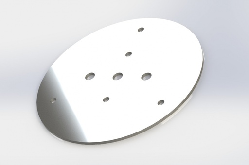 [90-3] Soporte plano | redondo | 3mm acero inoxidable