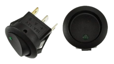 [GG733] Interrupteur à bascule | on/off | 12V-16A | lampe témoin vert