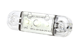 [201-DV-CR-5M] LED markeerverlichting | 3 LEDs | 12-24V | 5 meter kabel  | wit