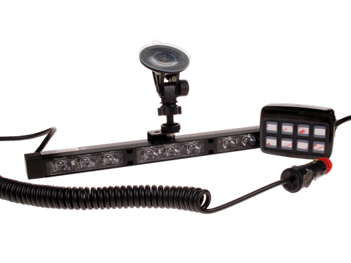 [TRAFLED6-O-RMV] Barra direccional LED | 6 módulos | ventosas |12-24V | ámbar