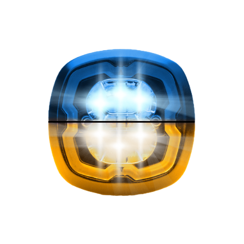 [SIXLED-OB] LED-Blitzer | 2x3 LEDs | 12-24V | blau/gelb