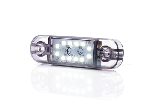 [201-DV-CR-12-DARK] LED-Markierungsleuchte | 12 LEDs | 12-24V | weiß |dunkel/smoked
