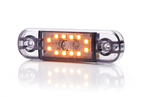 [201-DV-OR-12-DARK] LED-Markierungsleuchte | 12 LEDs | 12-24V | gelb |dunkel/smoked