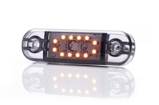 [201-DV-RO-12-DARK] LED markeerverlichting | 12 LEDs | 12-24V | rood | dark/smoked
