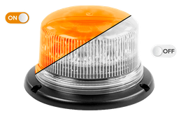 [510-DV-CLOR] Gyrophare | LED | fixation 3 boulons | 12-24V | lentille transparente | orange