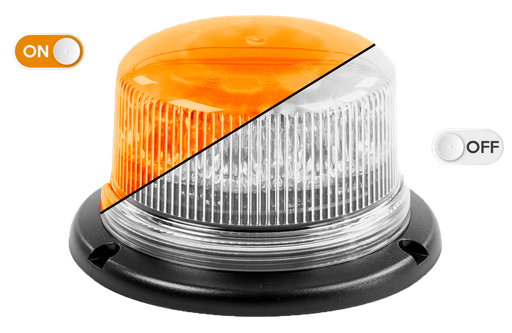 [510-DV-CLOR] Gyrophare | LED | fixation 3 boulons | 12-24V | lentille transparente | orange