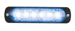 [ST6-BL-CL2-T] Flasher | LED | 6 LEDs | 12-24V | blue | smoked