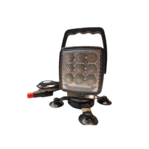 [484 LED-MAG H] LED Arbeitsleuchte mit Griff | auf Magnetfuß | 10-30V | quadratisch