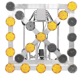 [DSP-130-12V] Panneau de balisage de toit | Ø 15cm | pliable | 12V | orange