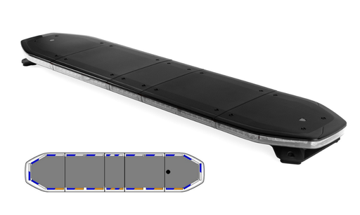 [RDN137-BL-FULL-DAKCON] RAIDEN LED Lichtbalken | 137 cm | full option | Dachsteckverbinder | blau 