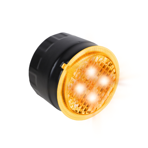 [QUADLED-OR] LED Flitser | rond | 4 LEDs | 12-24V | oranje 