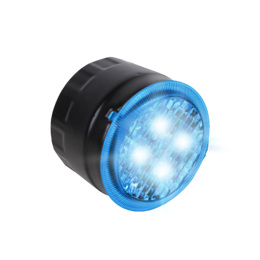 [QUADLED-BL] LED Flitser | rond | 4 LEDs | 12-24V | blauw