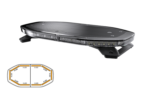 [RDN052] Barra de luces LED Raiden | 61 cm | con. de techo | ámbar