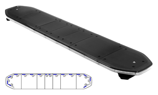 [RDN058] Raiden LED lightbar | 137 cm | roof con. | full blue/white