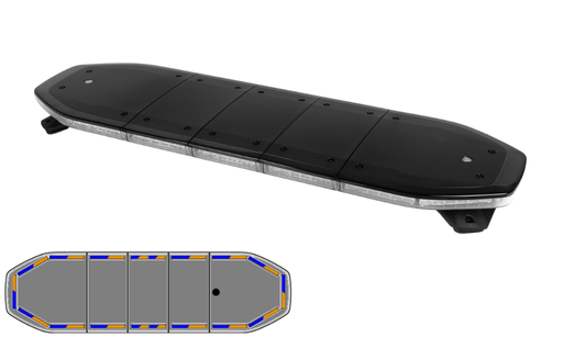 [RDN106-BL/OR-ICAO] Rampe lumineuse à LED Raiden | 106 cm | OACI |  bleu/orange